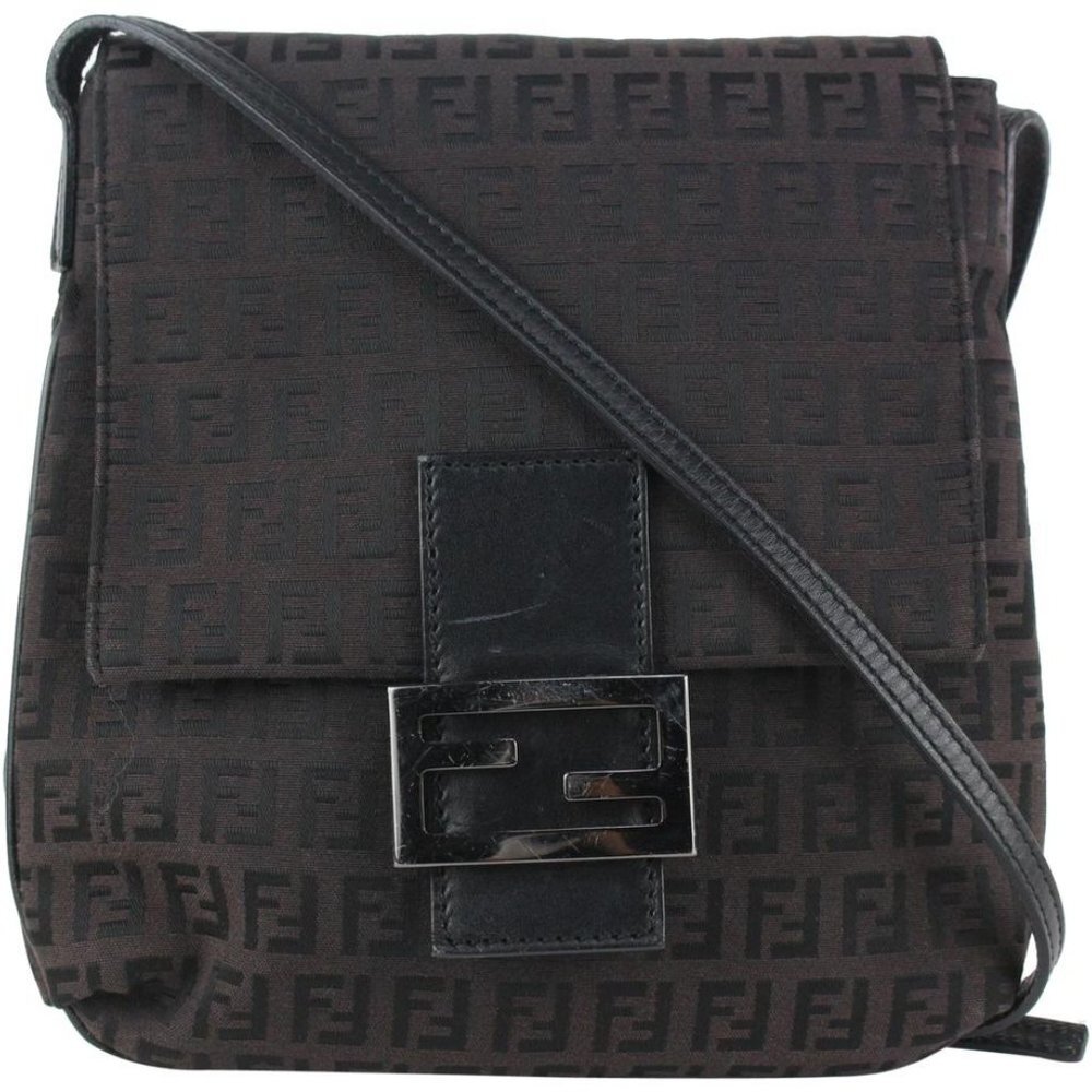 Fendi Dark Brown Monogram FF Zucca Mamma Forever Crossbody 5ff929